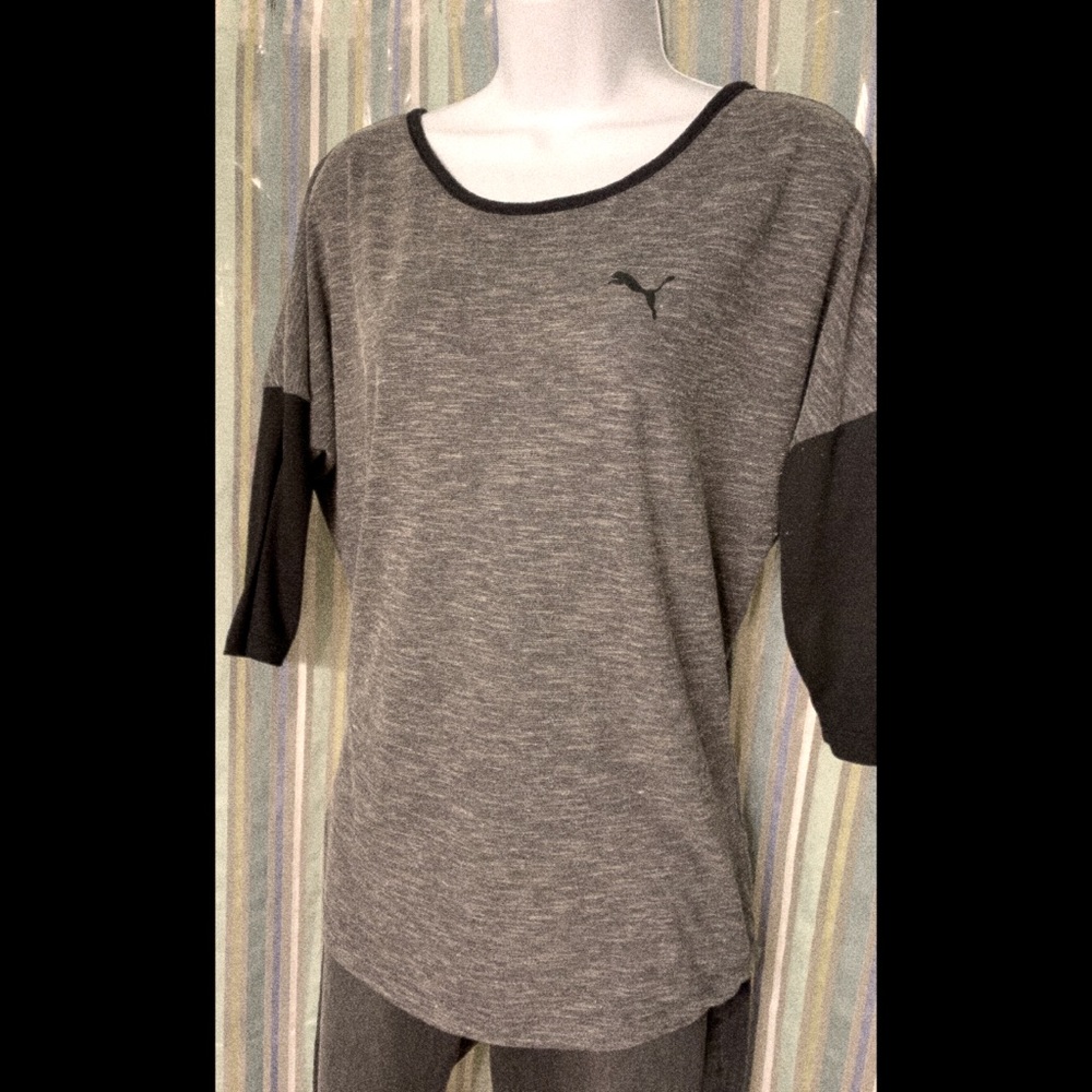 PUMA quarter sleeve yoga top